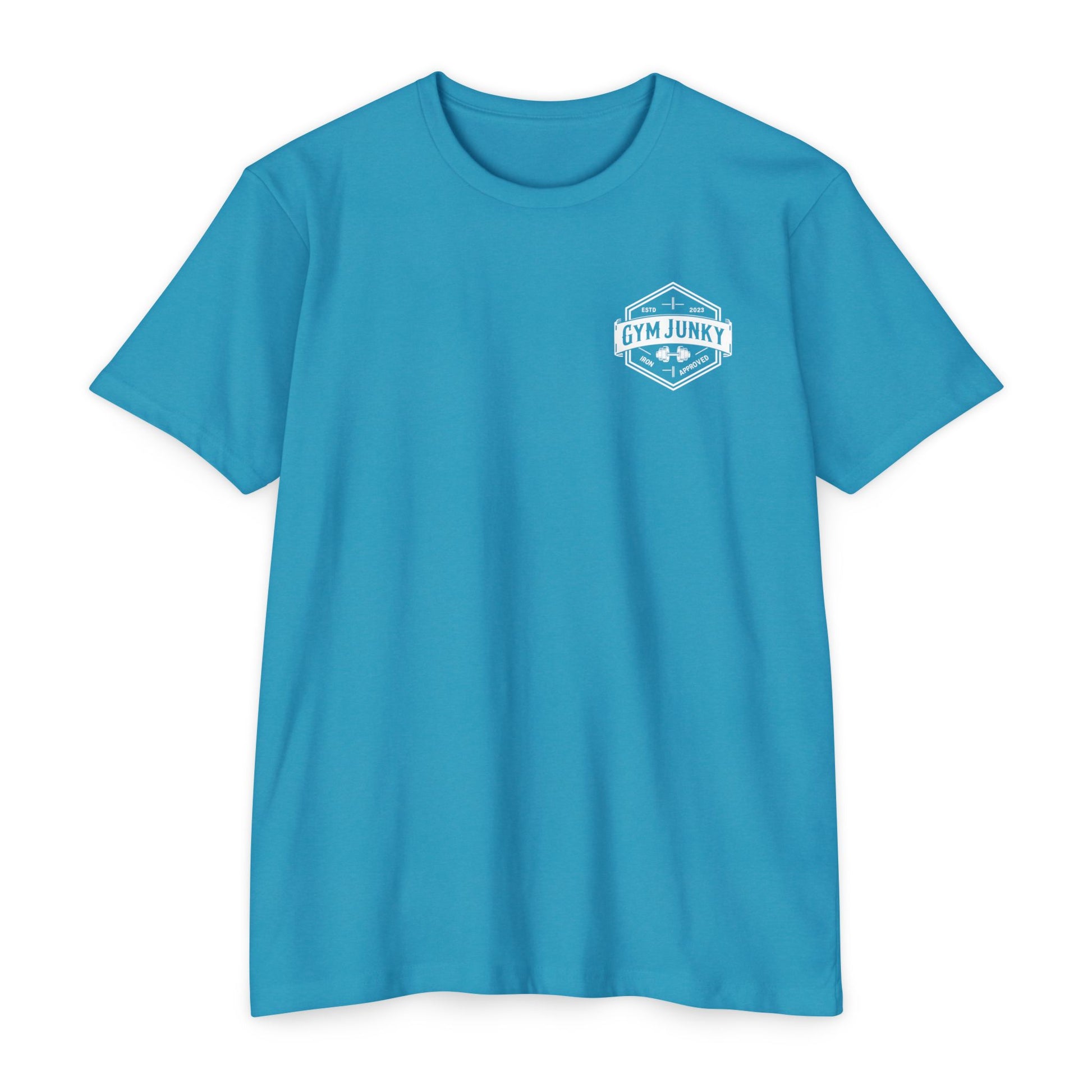 Gym Junky Unisex CVC Jersey T-Shirt | Fitness Apparel, Workout Gift, Gym Lover's Tee, Casual Wear, Motivational Top