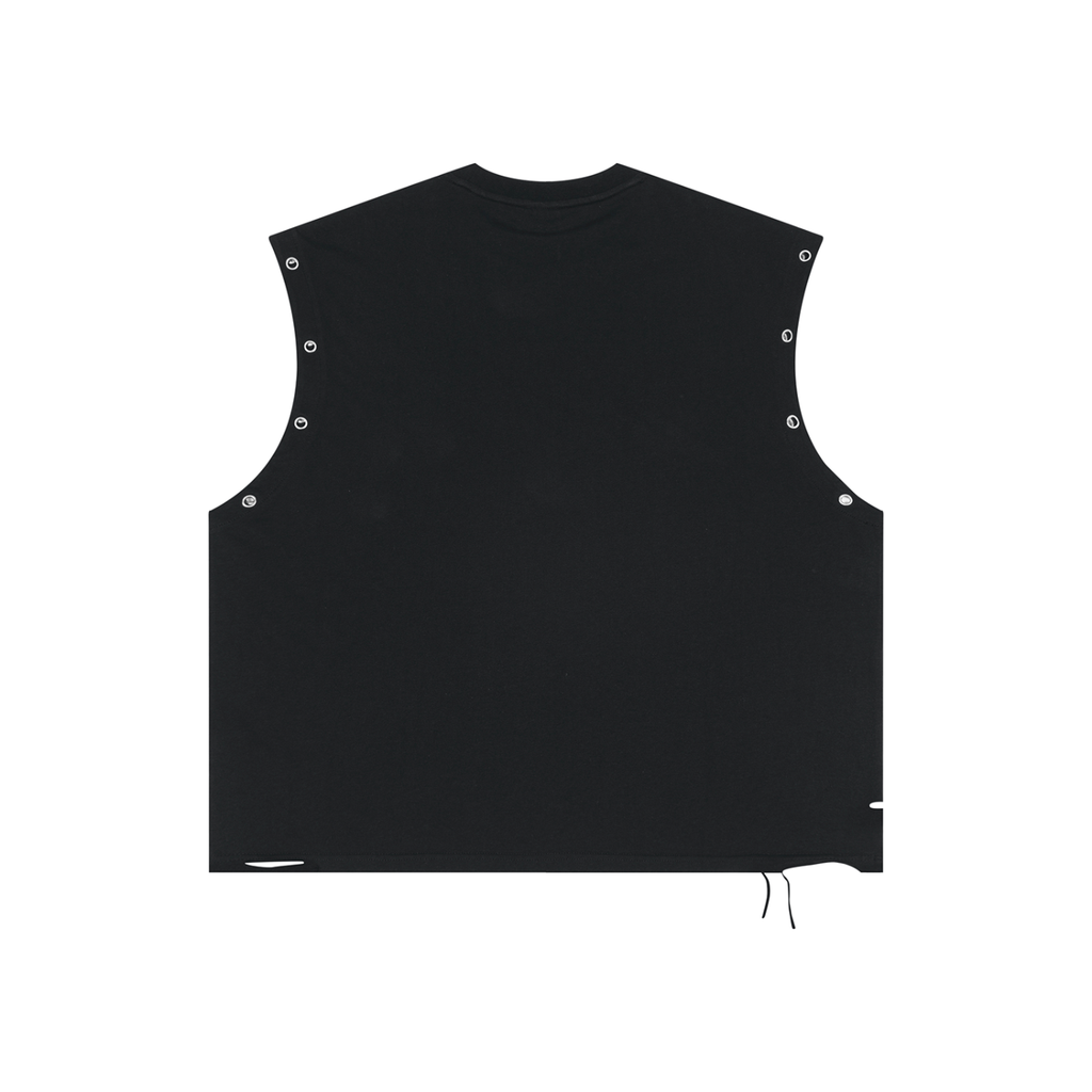 Distressed Grommet Eyelet Tank Top