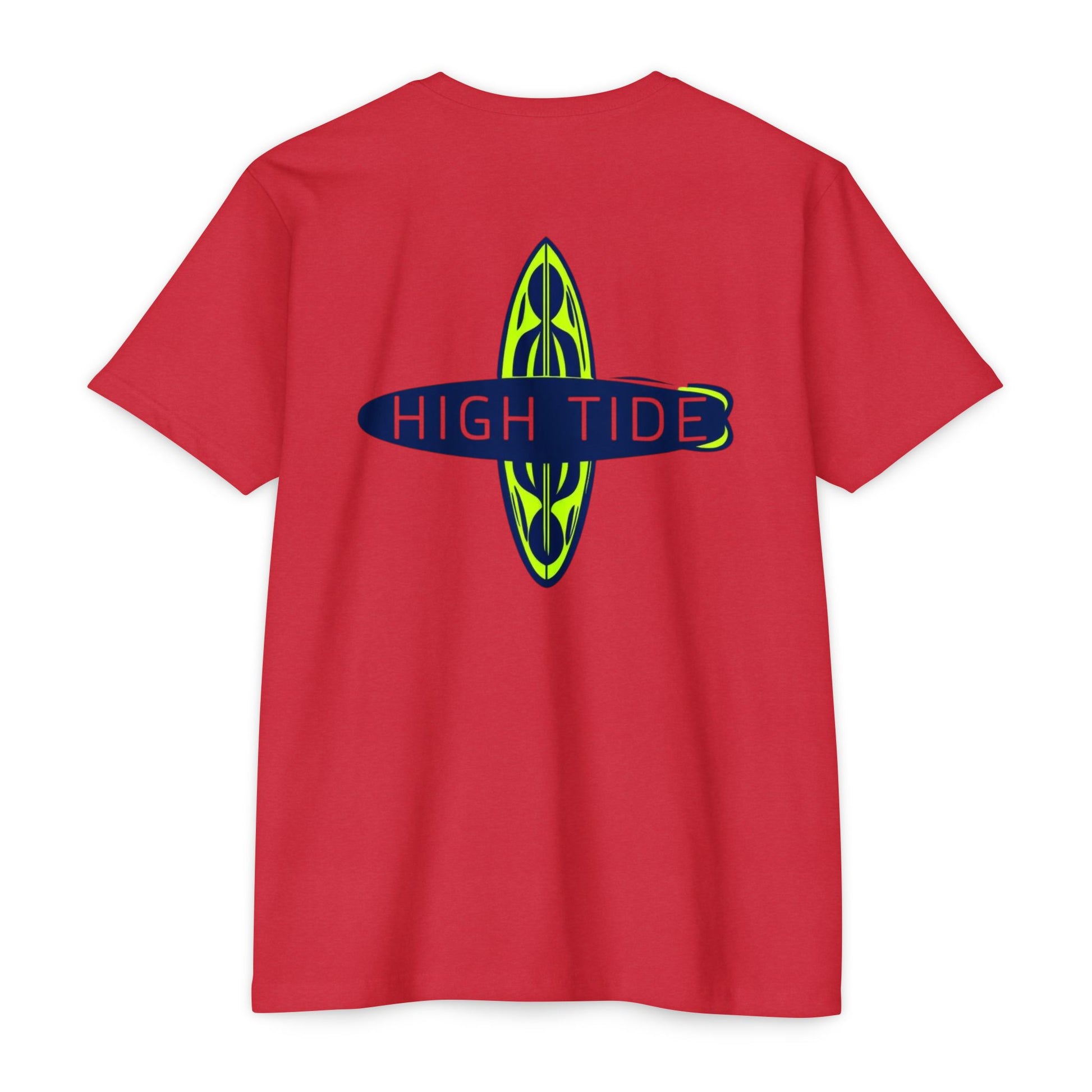 High Tide Unisex CVC Jersey T-shirt, Beachwear, Surfing Shirt, Summer Apparel, Casual Tee, Gift for Surfers