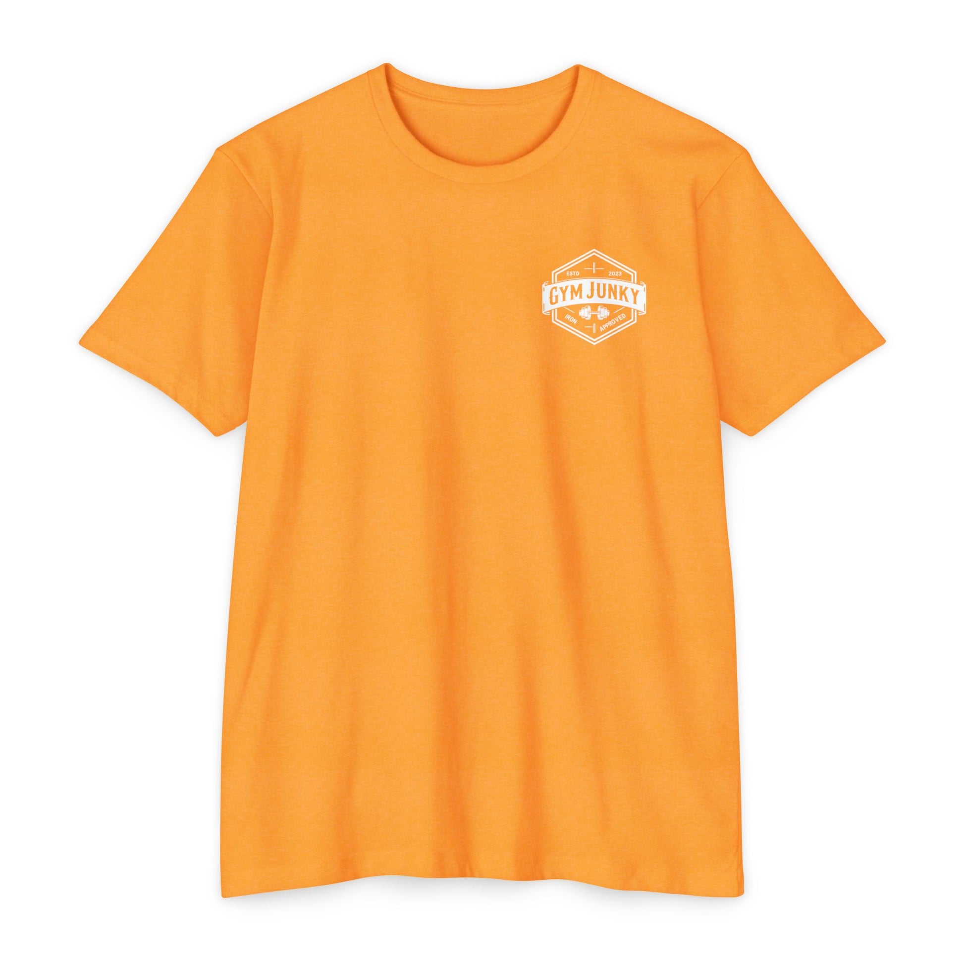 Gym Junky Unisex CVC Jersey T-Shirt | Fitness Apparel, Workout Gift, Gym Lover's Tee, Casual Wear, Motivational Top