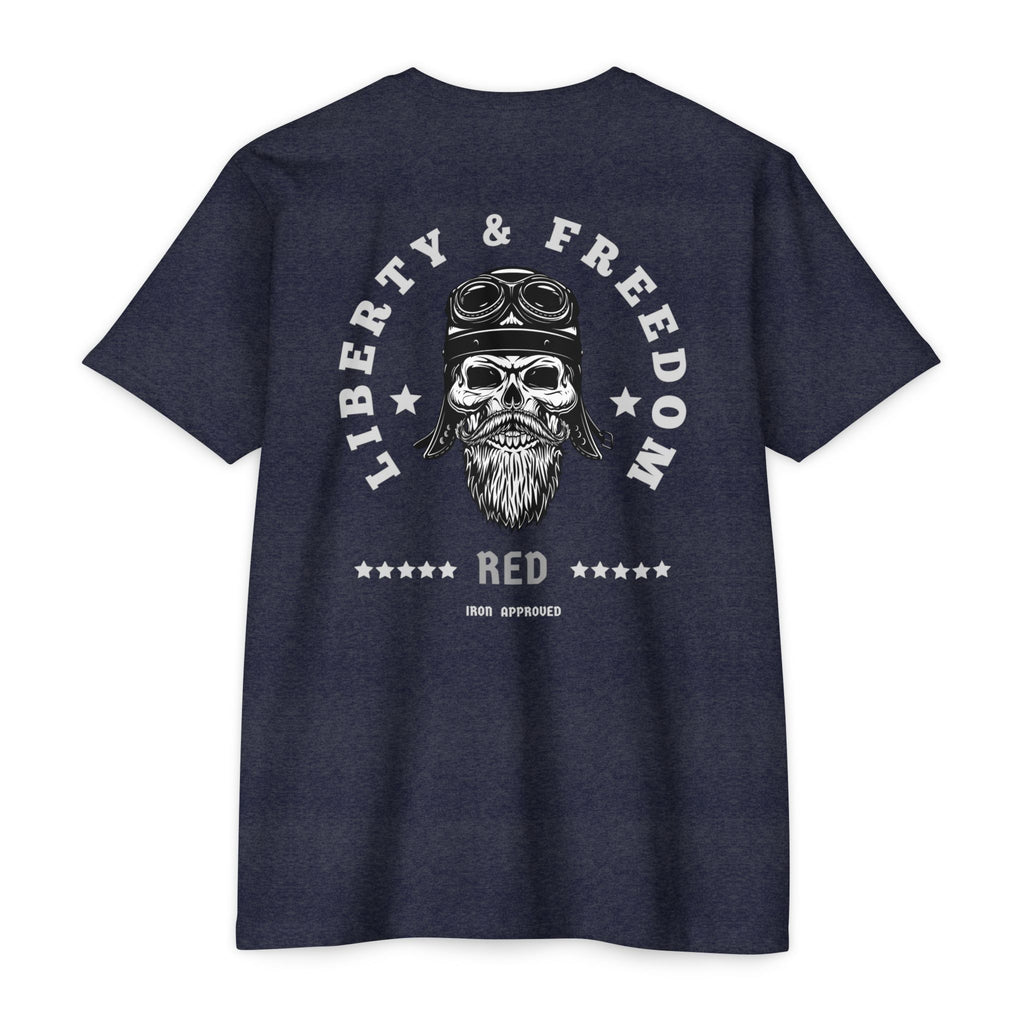 Liberty & Freedom Graphic T-Shirt | Unisex Tee for Biker Enthusiasts | Casual Wear | Gift for Celebrations | Unique Design