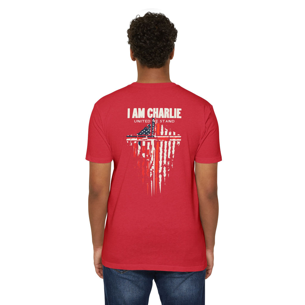 Patriotic Unisex T-Shirt | I Am Charlie, Casual Tee, USA Flag Shirt, Memorial Day, Independence Day, Gift for Veterans