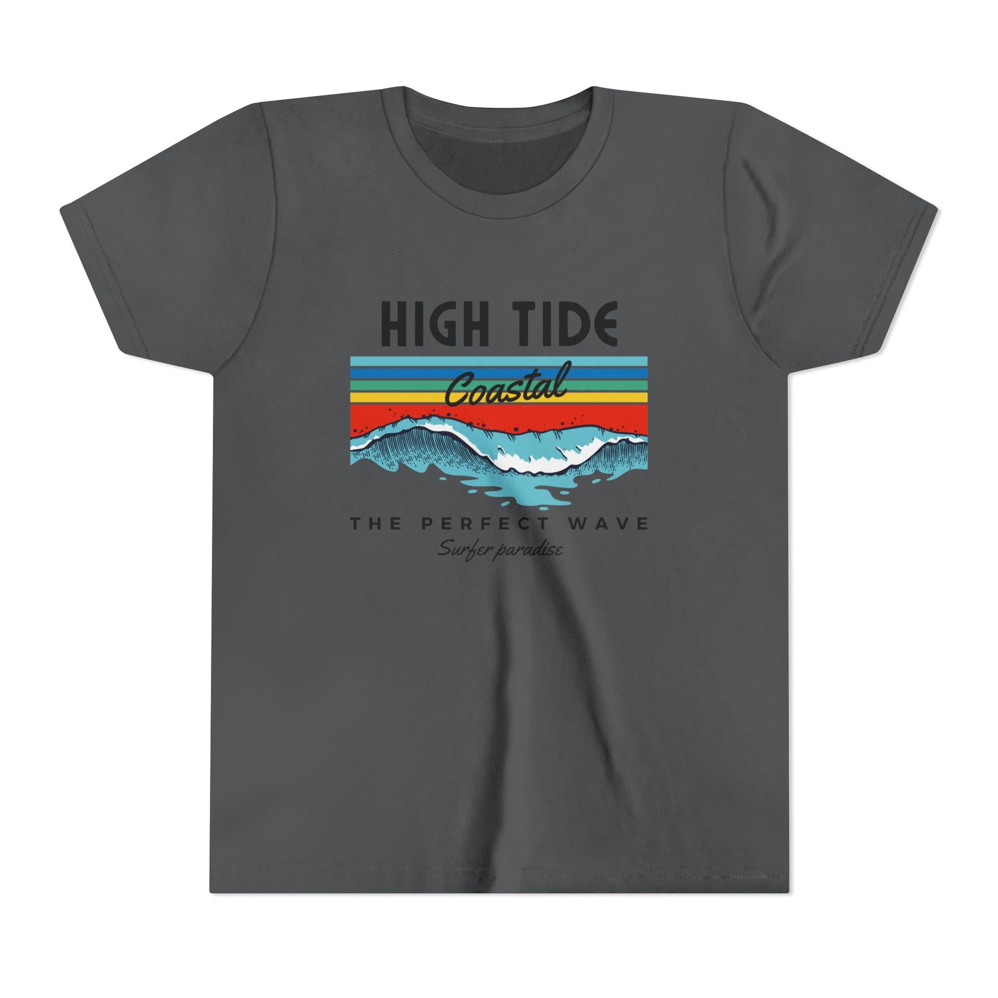 Coastal Wave Youth Tee - High Tide Summer Shirt, Beachwear, Vacation Gift, Surfing Apparel, Ocean Lover Gift