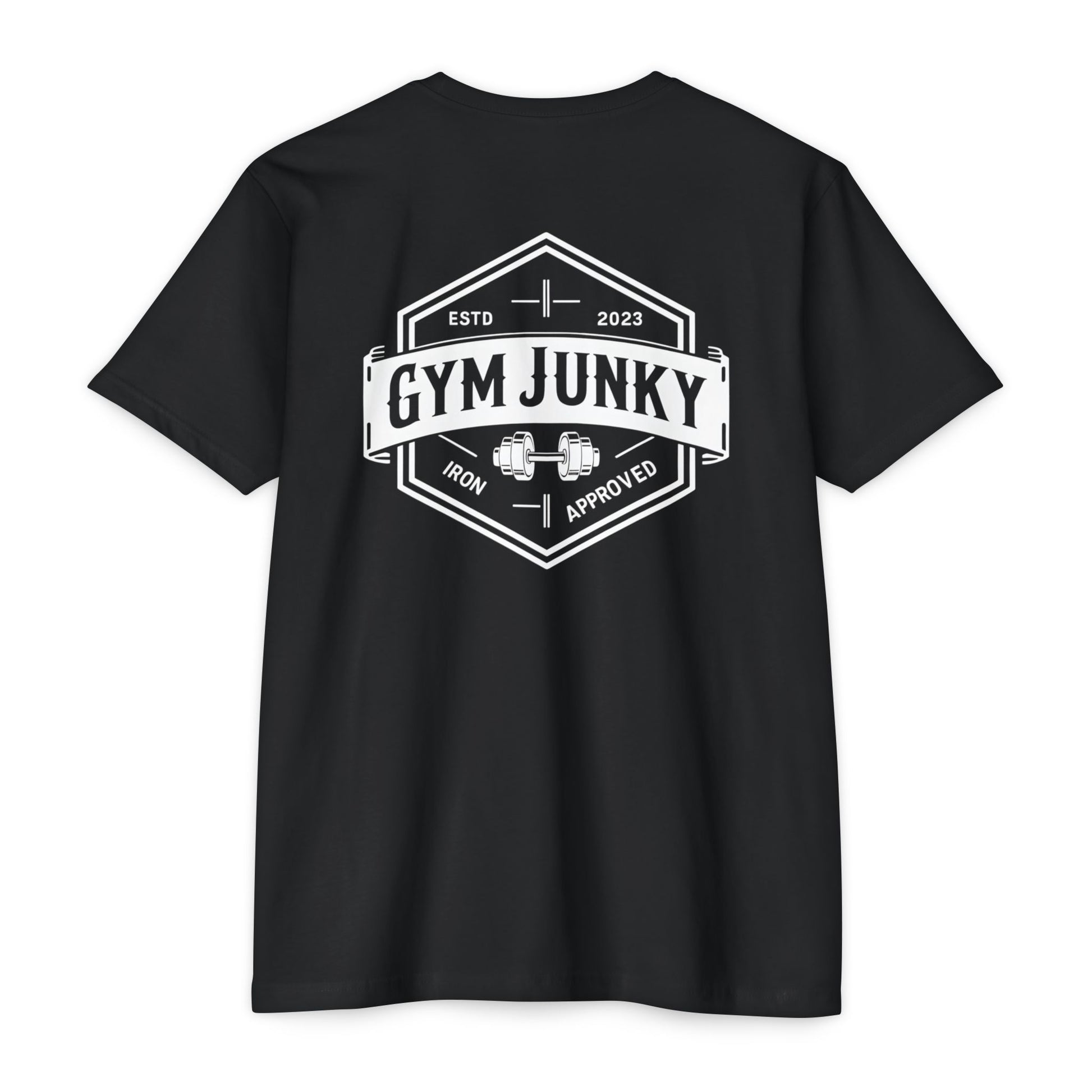Gym Junky Unisex CVC Jersey T-Shirt | Fitness Apparel, Workout Gift, Gym Lover's Tee, Casual Wear, Motivational Top