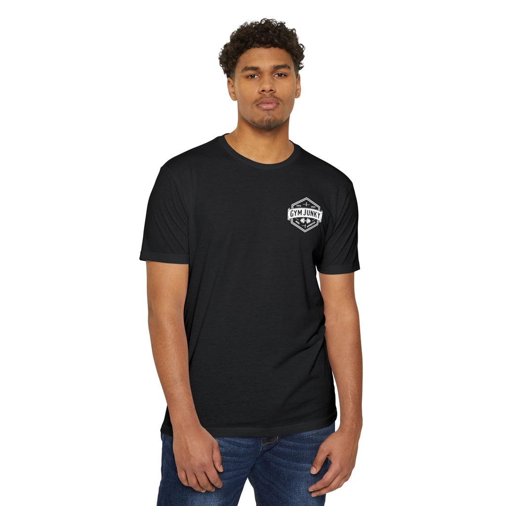 Gym Junky Unisex CVC Jersey T-Shirt | Fitness Apparel, Workout Gift, Gym Lover's Tee, Casual Wear, Motivational Top