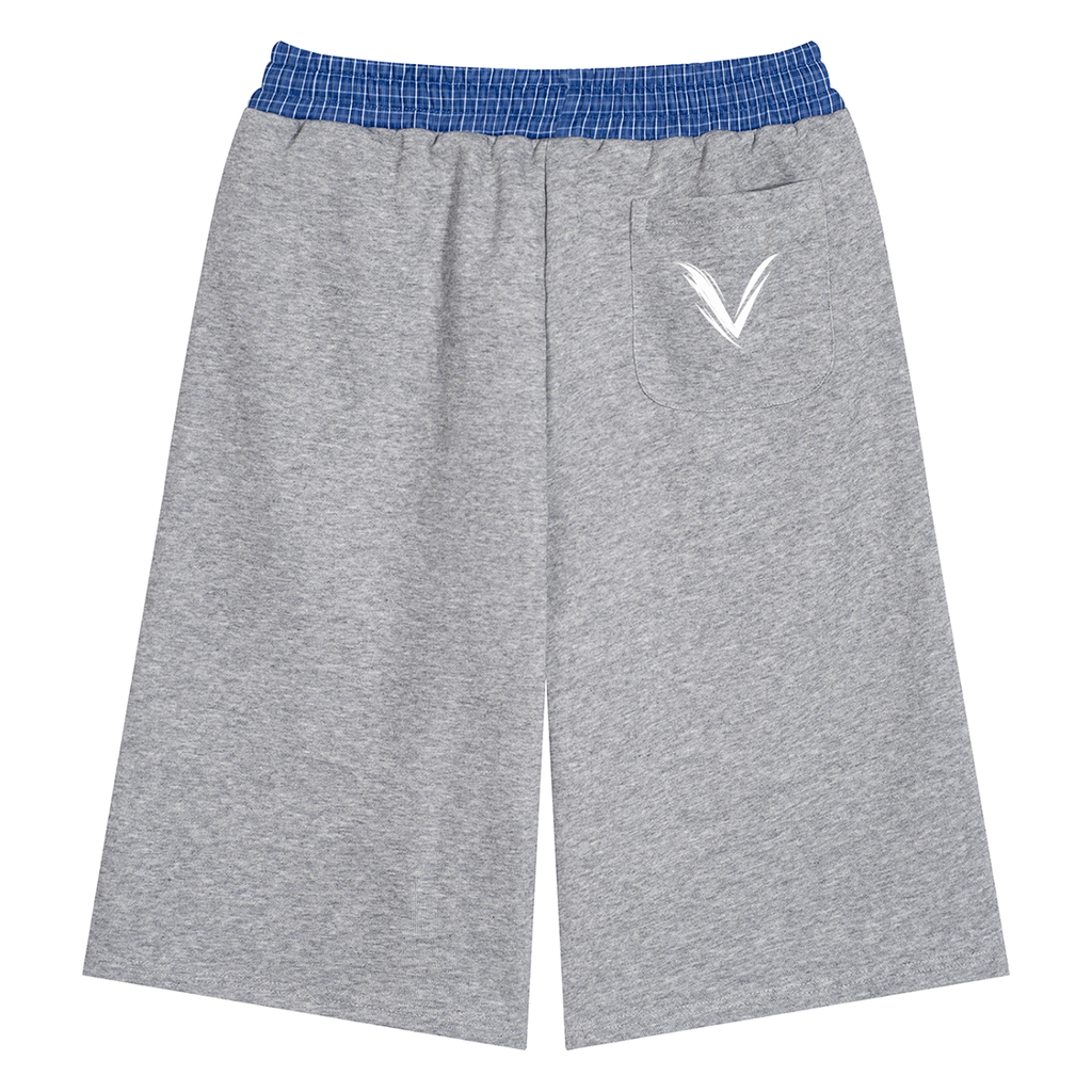 Unisex Plaid Waistband Shorts