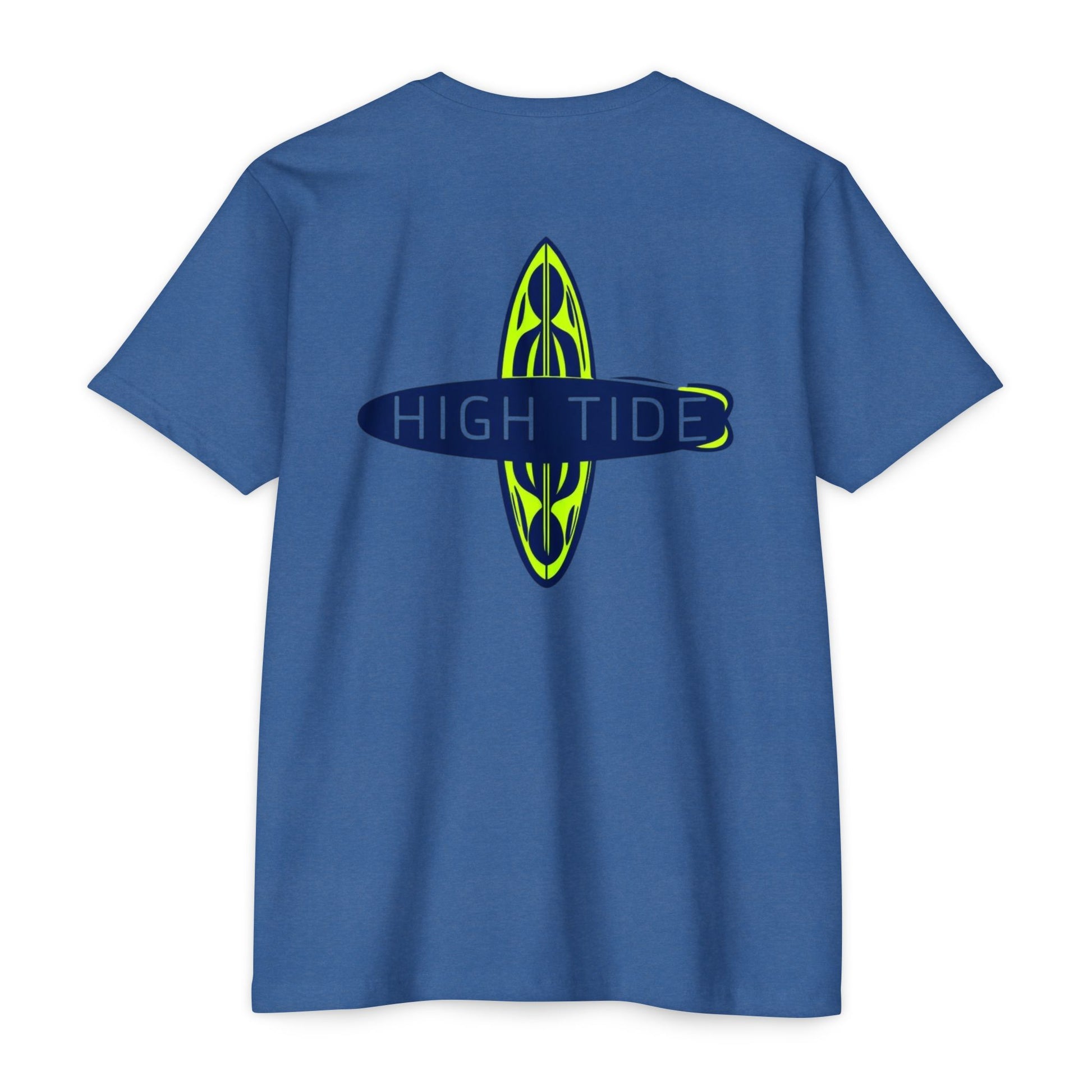 High Tide Unisex CVC Jersey T-shirt, Beachwear, Surfing Shirt, Summer Apparel, Casual Tee, Gift for Surfers