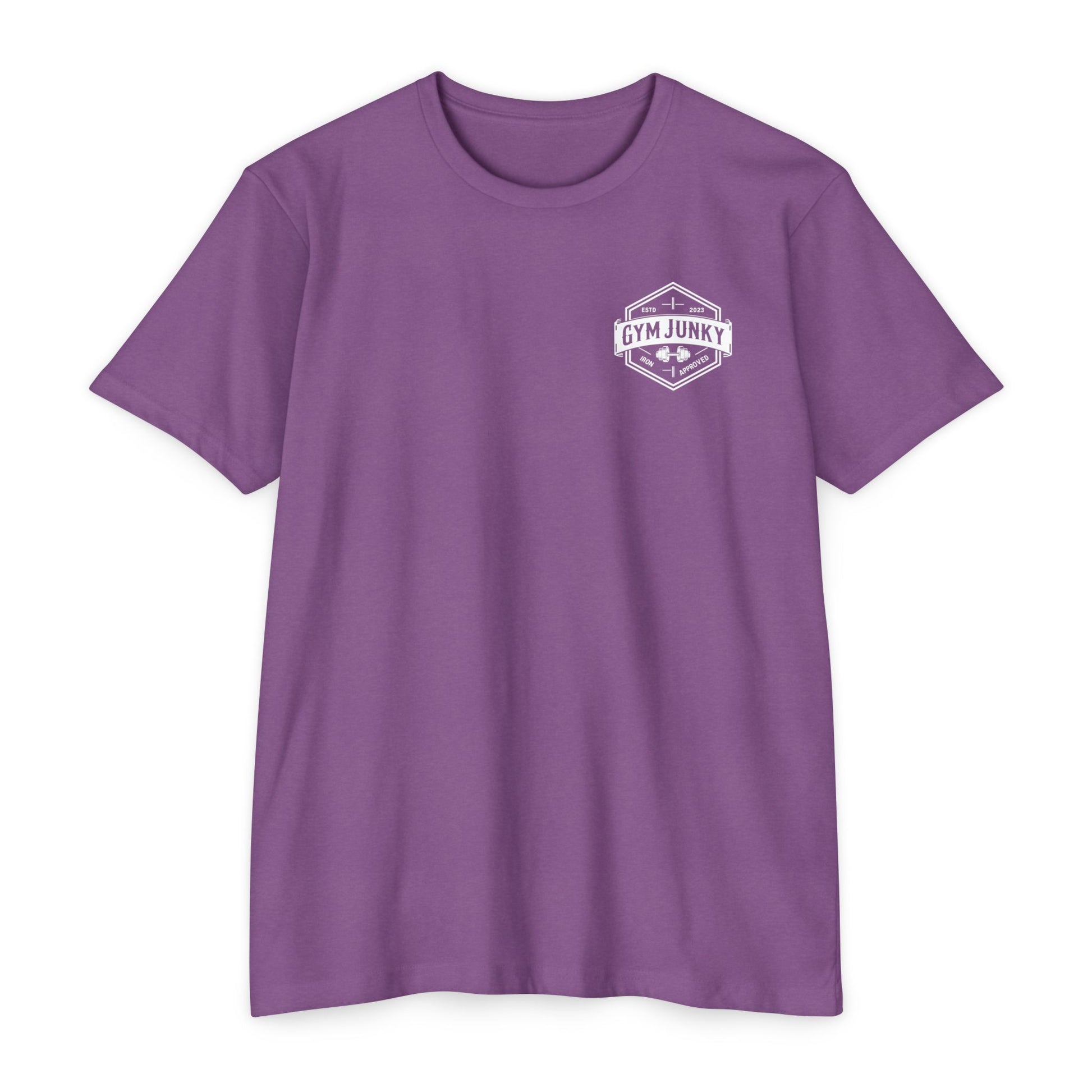 Gym Junky Unisex CVC Jersey T-Shirt | Fitness Apparel, Workout Gift, Gym Lover's Tee, Casual Wear, Motivational Top