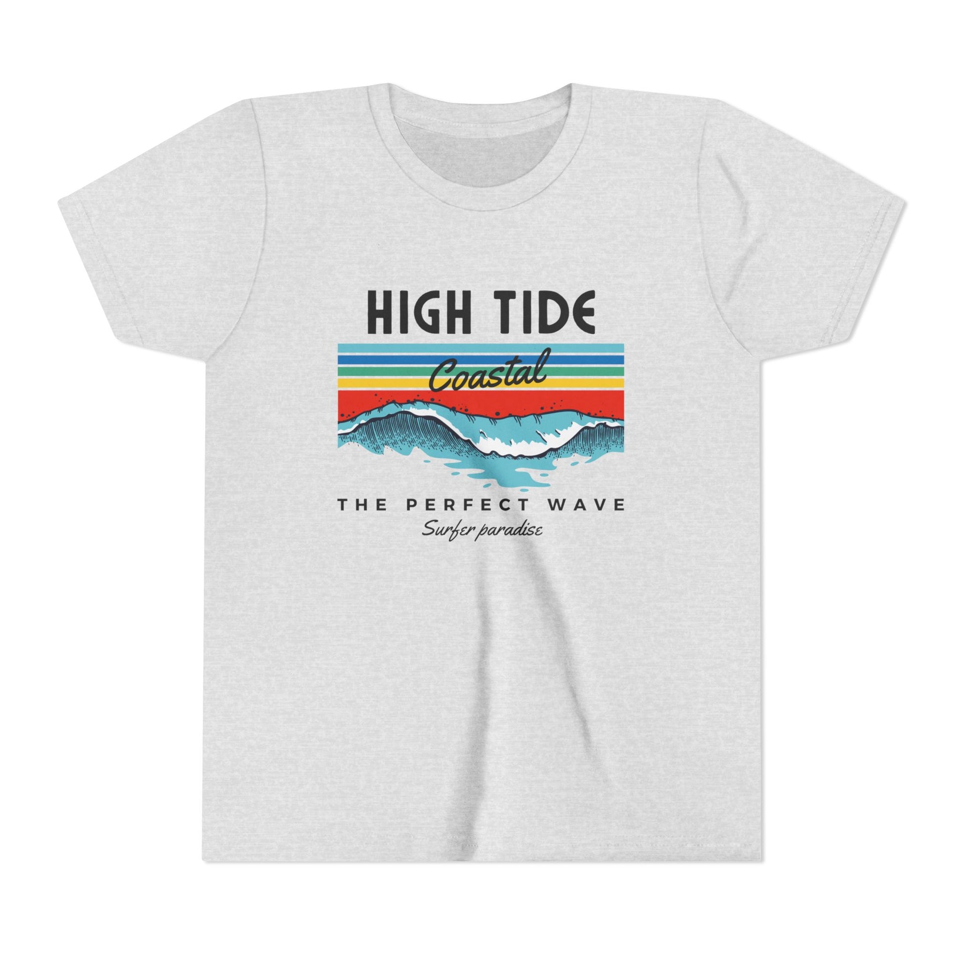 Coastal Wave Youth Tee - High Tide Summer Shirt, Beachwear, Vacation Gift, Surfing Apparel, Ocean Lover Gift