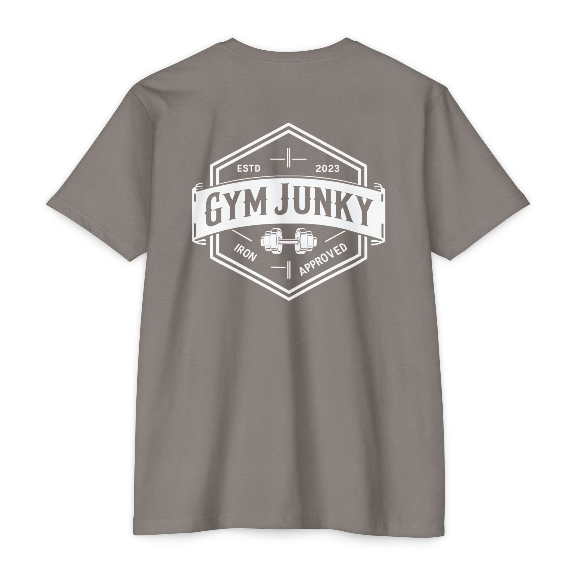 Gym Junky Unisex CVC Jersey T-Shirt | Fitness Apparel, Workout Gift, Gym Lover's Tee, Casual Wear, Motivational Top
