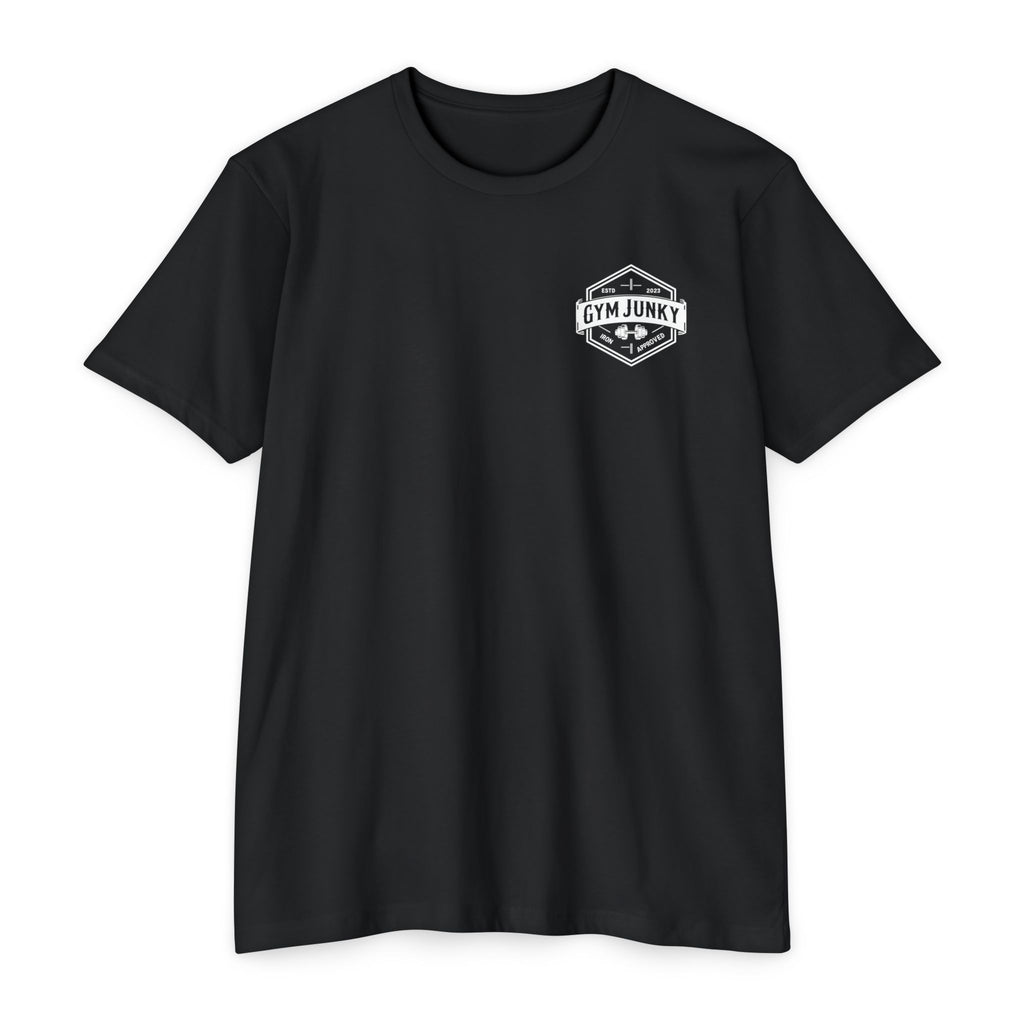 Gym Junky Unisex CVC Jersey T-Shirt | Fitness Apparel, Workout Gift, Gym Lover's Tee, Casual Wear, Motivational Top