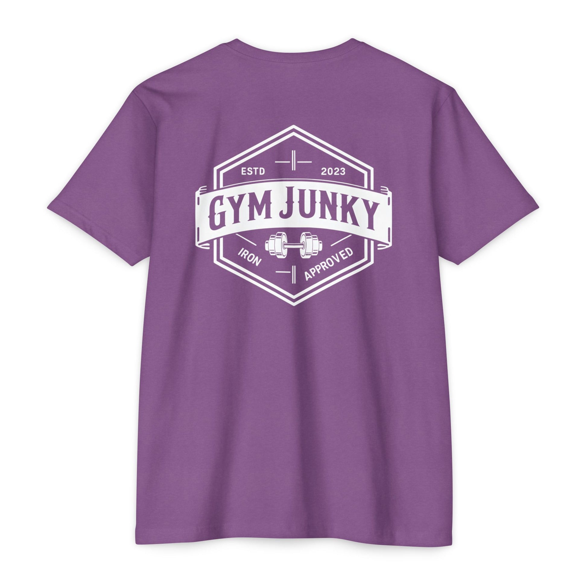 Gym Junky Unisex CVC Jersey T-Shirt | Fitness Apparel, Workout Gift, Gym Lover's Tee, Casual Wear, Motivational Top