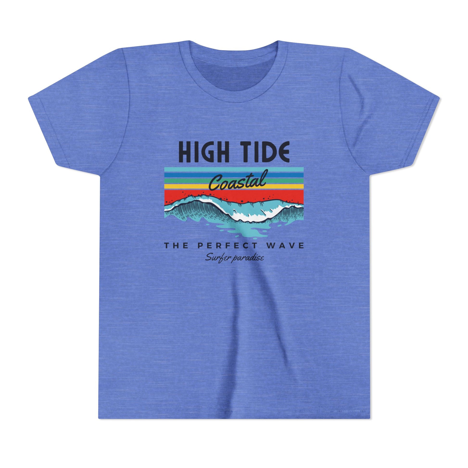 Coastal Wave Youth Tee - High Tide Summer Shirt, Beachwear, Vacation Gift, Surfing Apparel, Ocean Lover Gift