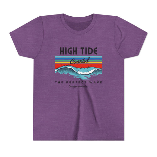 Coastal Wave Youth Tee - High Tide Summer Shirt, Beachwear, Vacation Gift, Surfing Apparel, Ocean Lover Gift