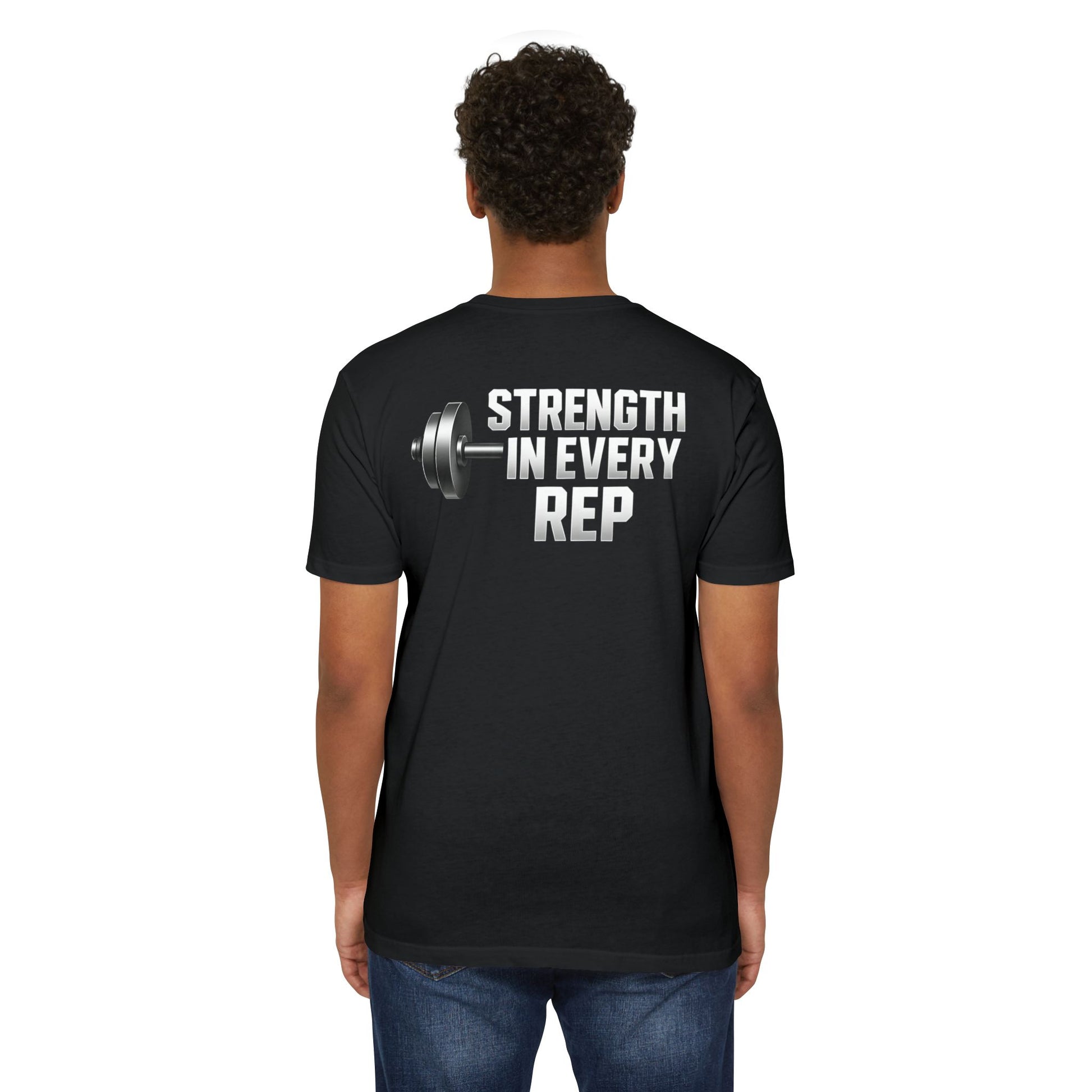 Strength in Every Rep Unisex CVC Jersey T-Shirt | Workout Tee, Fitness Apparel, Gym Clothes, Motivational Shirt, Gift for Coaches