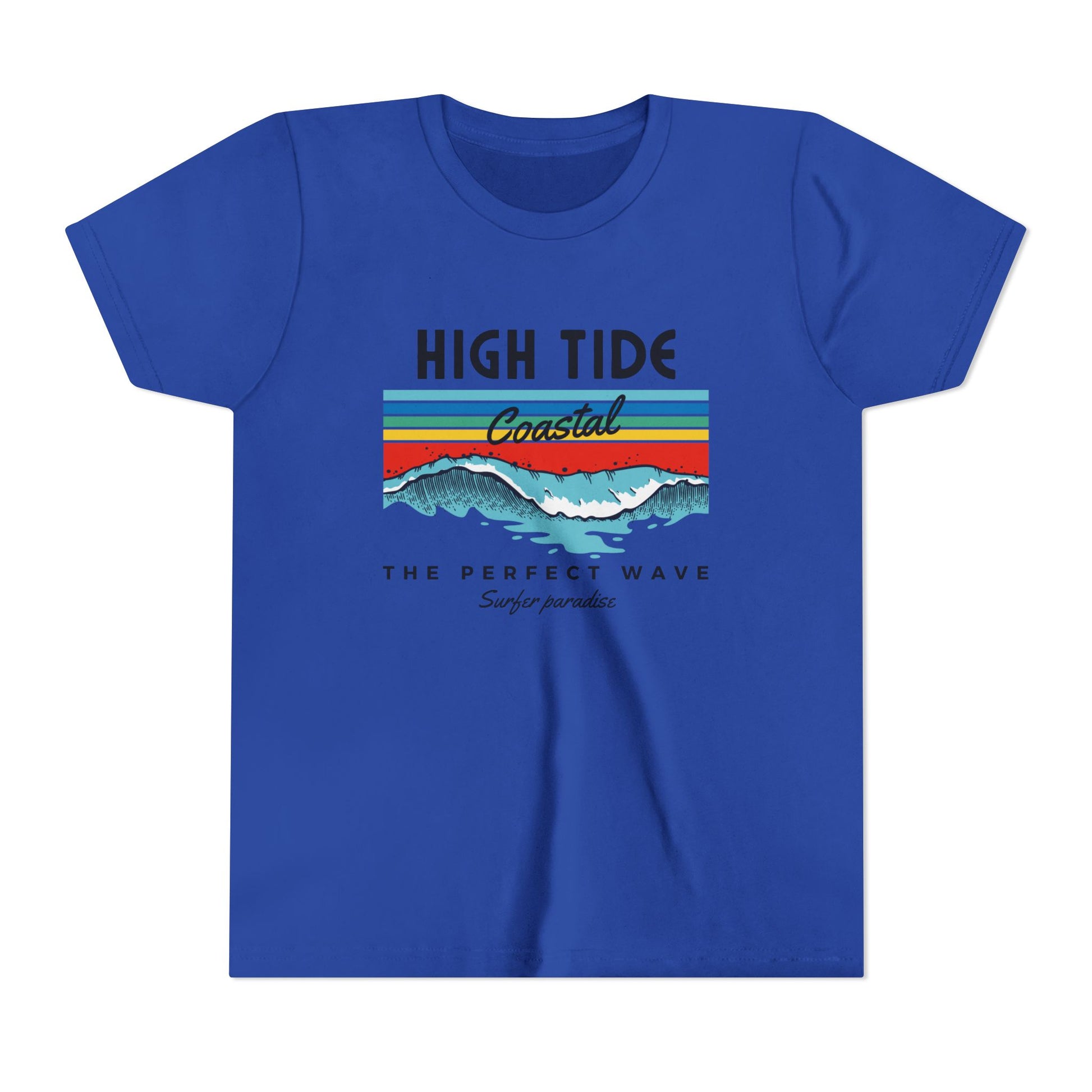 Coastal Wave Youth Tee - High Tide Summer Shirt, Beachwear, Vacation Gift, Surfing Apparel, Ocean Lover Gift