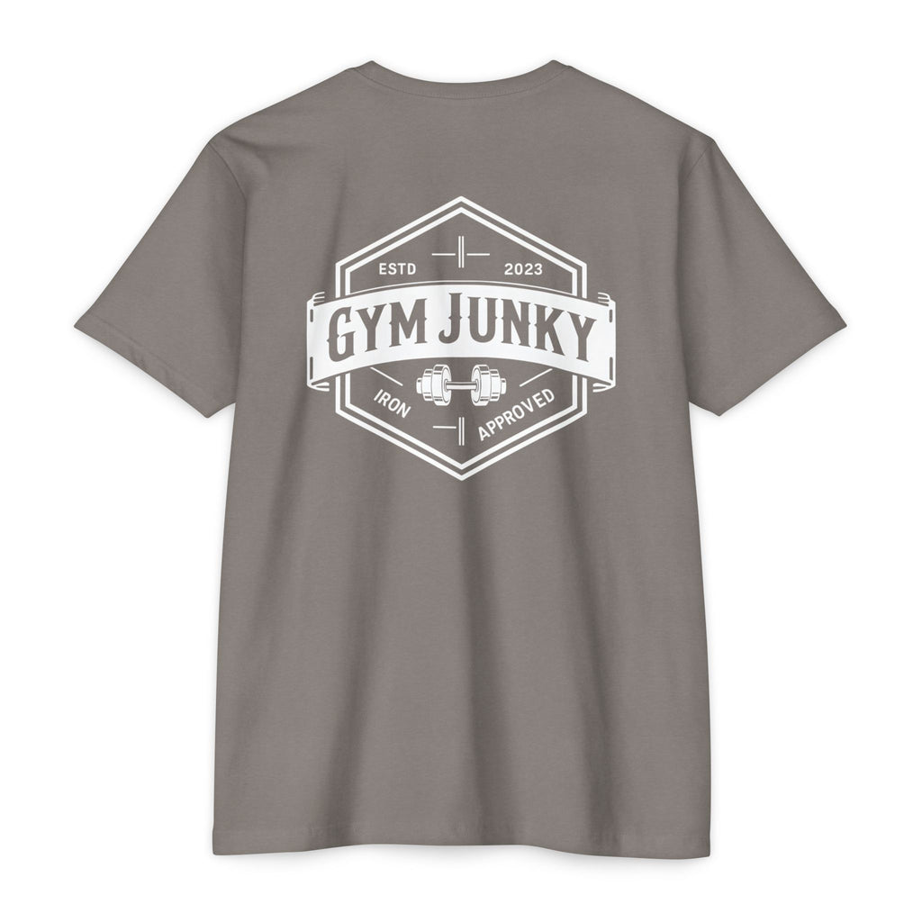 Gym Junky Unisex CVC Jersey T-Shirt | Fitness Apparel, Workout Gift, Gym Lover's Tee, Casual Wear, Motivational Top