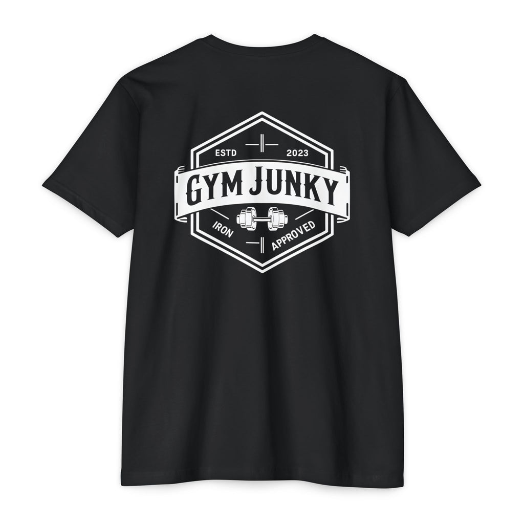 Gym Junky Unisex CVC Jersey T-Shirt | Fitness Apparel, Workout Gift, Gym Lover's Tee, Casual Wear, Motivational Top