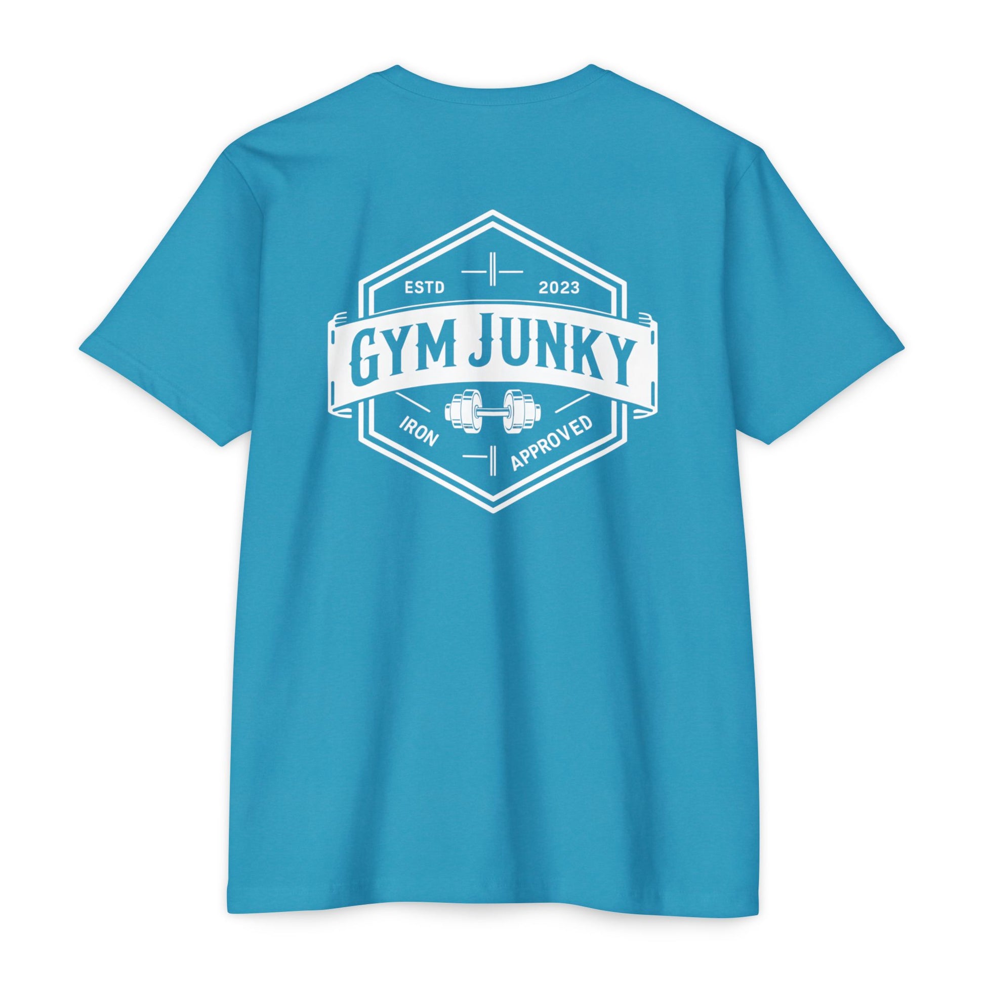 Gym Junky Unisex CVC Jersey T-Shirt | Fitness Apparel, Workout Gift, Gym Lover's Tee, Casual Wear, Motivational Top