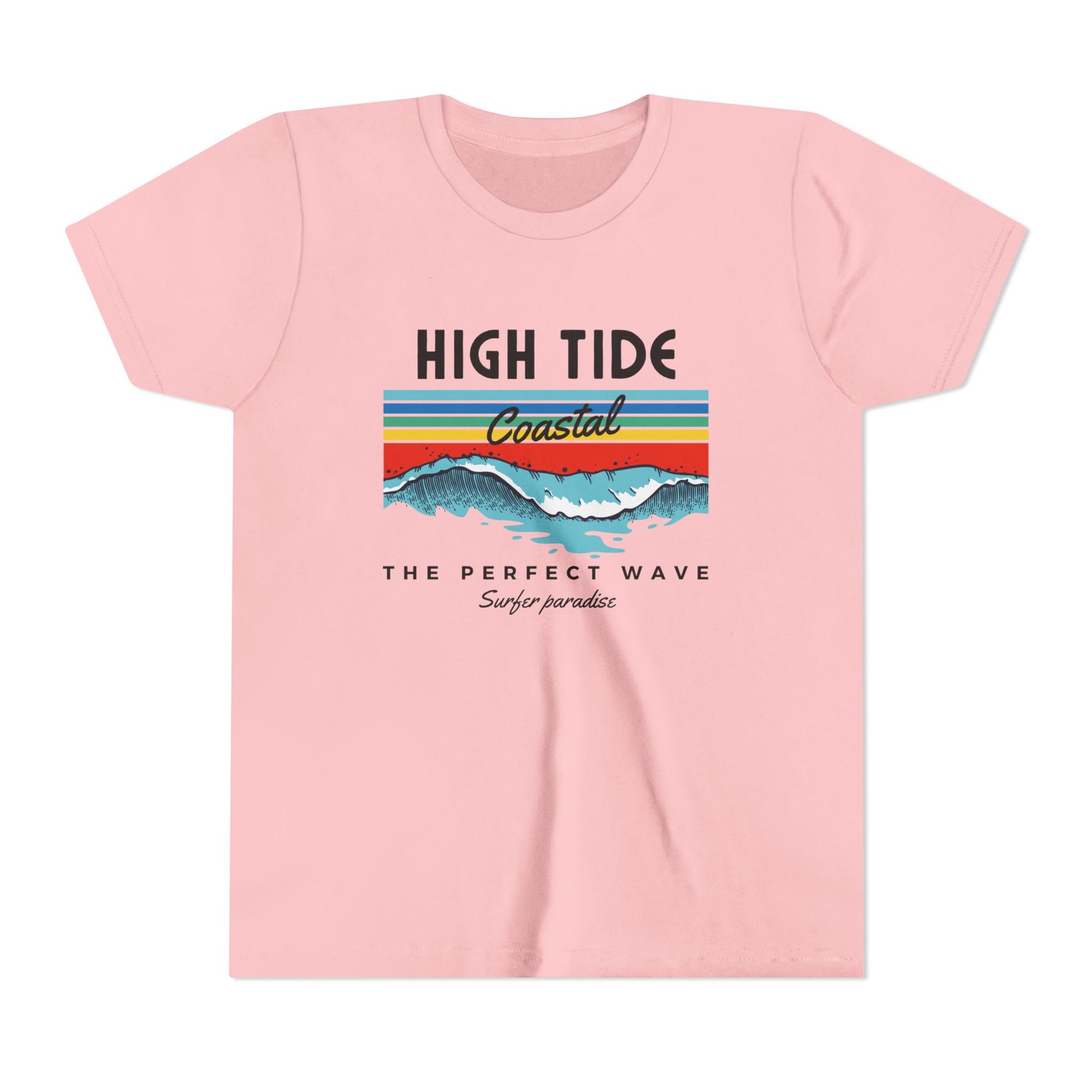 Coastal Wave Youth Tee - High Tide Summer Shirt, Beachwear, Vacation Gift, Surfing Apparel, Ocean Lover Gift