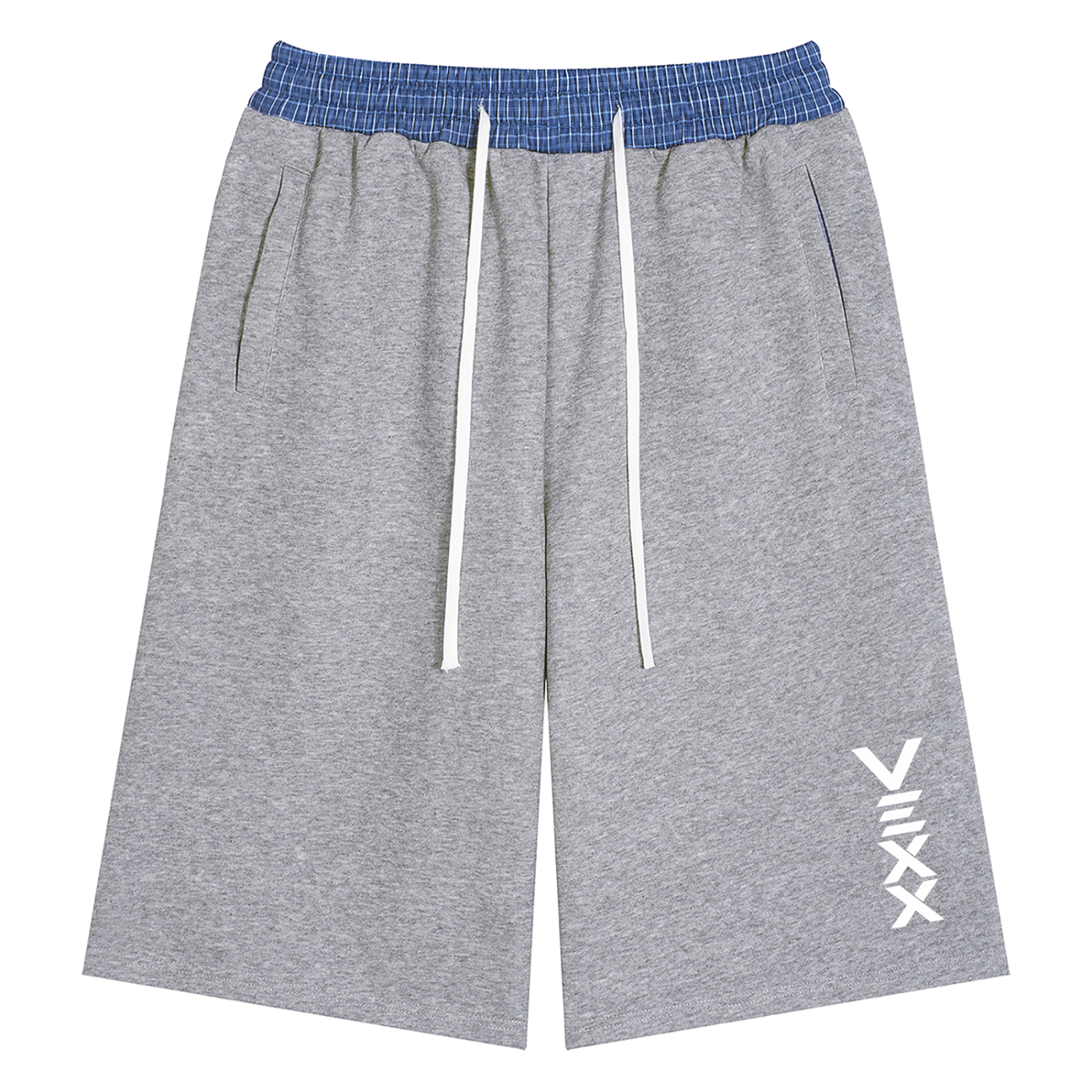 Unisex Plaid Waistband Shorts