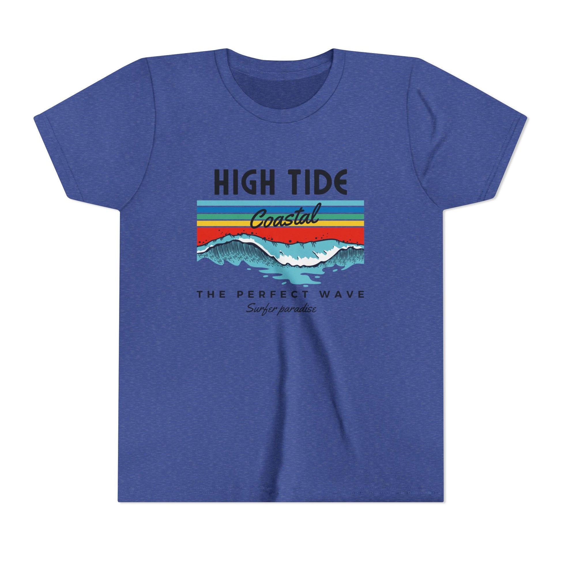 Coastal Wave Youth Tee - High Tide Summer Shirt, Beachwear, Vacation Gift, Surfing Apparel, Ocean Lover Gift