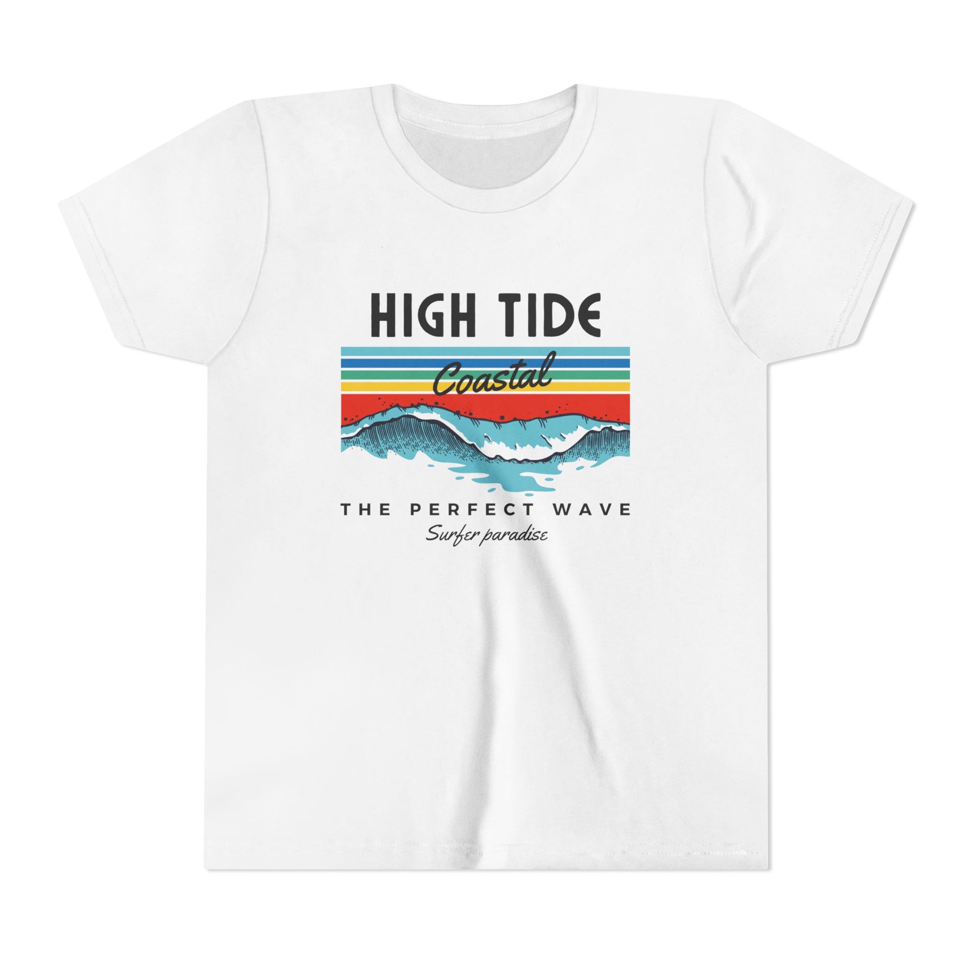 Coastal Wave Youth Tee - High Tide Summer Shirt, Beachwear, Vacation Gift, Surfing Apparel, Ocean Lover Gift