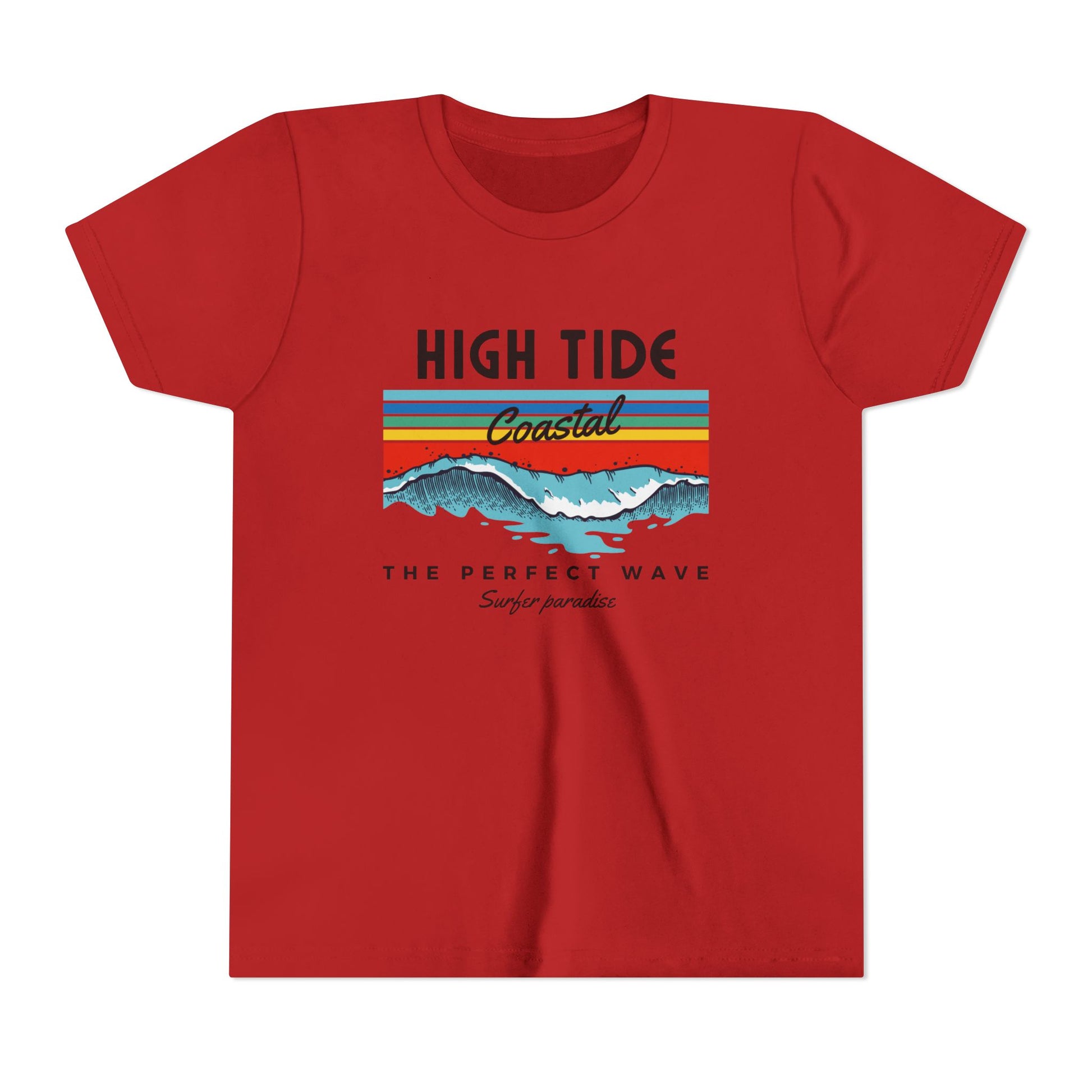 Coastal Wave Youth Tee - High Tide Summer Shirt, Beachwear, Vacation Gift, Surfing Apparel, Ocean Lover Gift