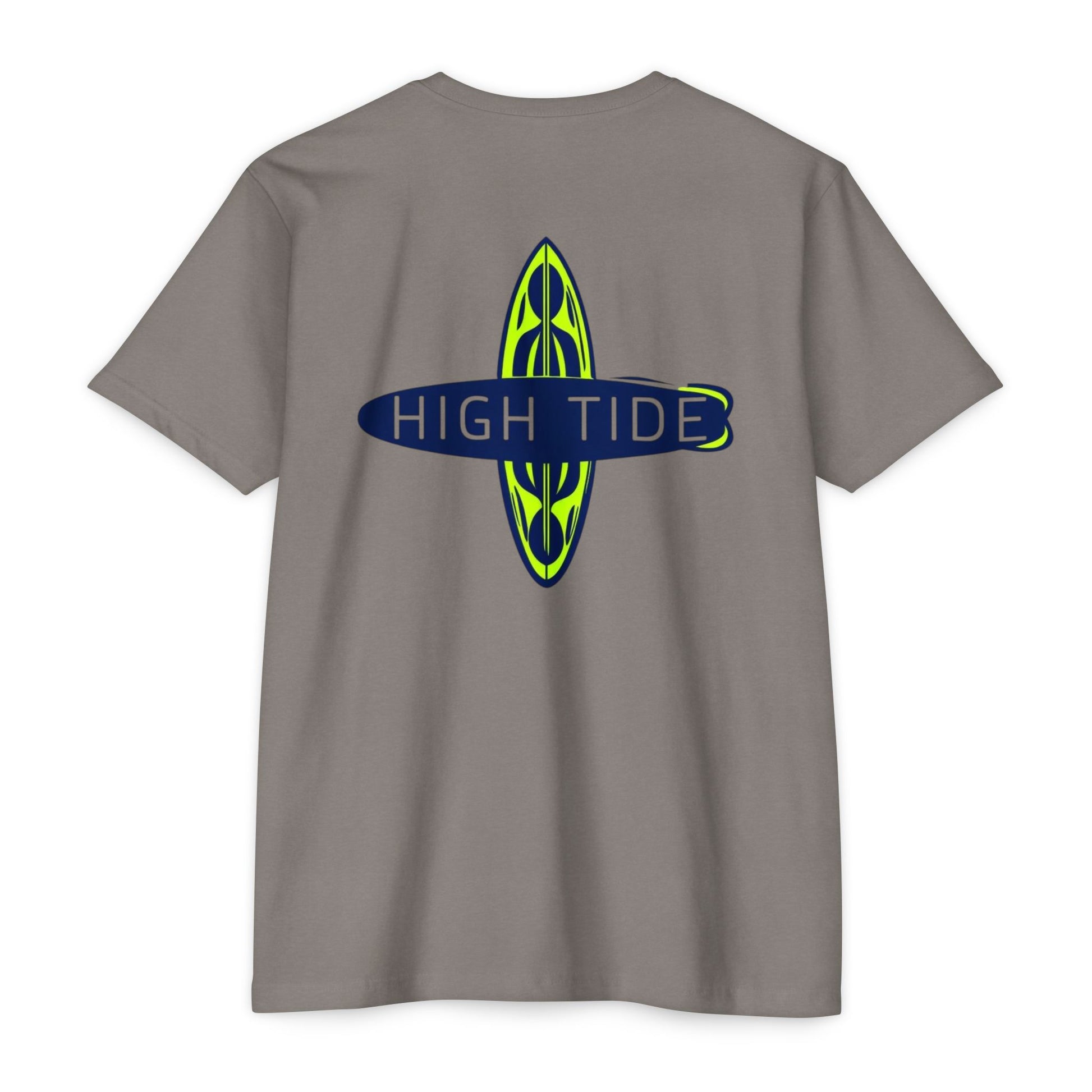 High Tide Unisex CVC Jersey T-shirt, Beachwear, Surfing Shirt, Summer Apparel, Casual Tee, Gift for Surfers