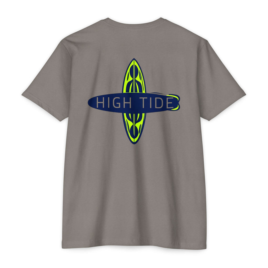 High Tide Unisex CVC Jersey T-shirt, Beachwear, Surfing Shirt, Summer Apparel, Casual Tee, Gift for Surfers