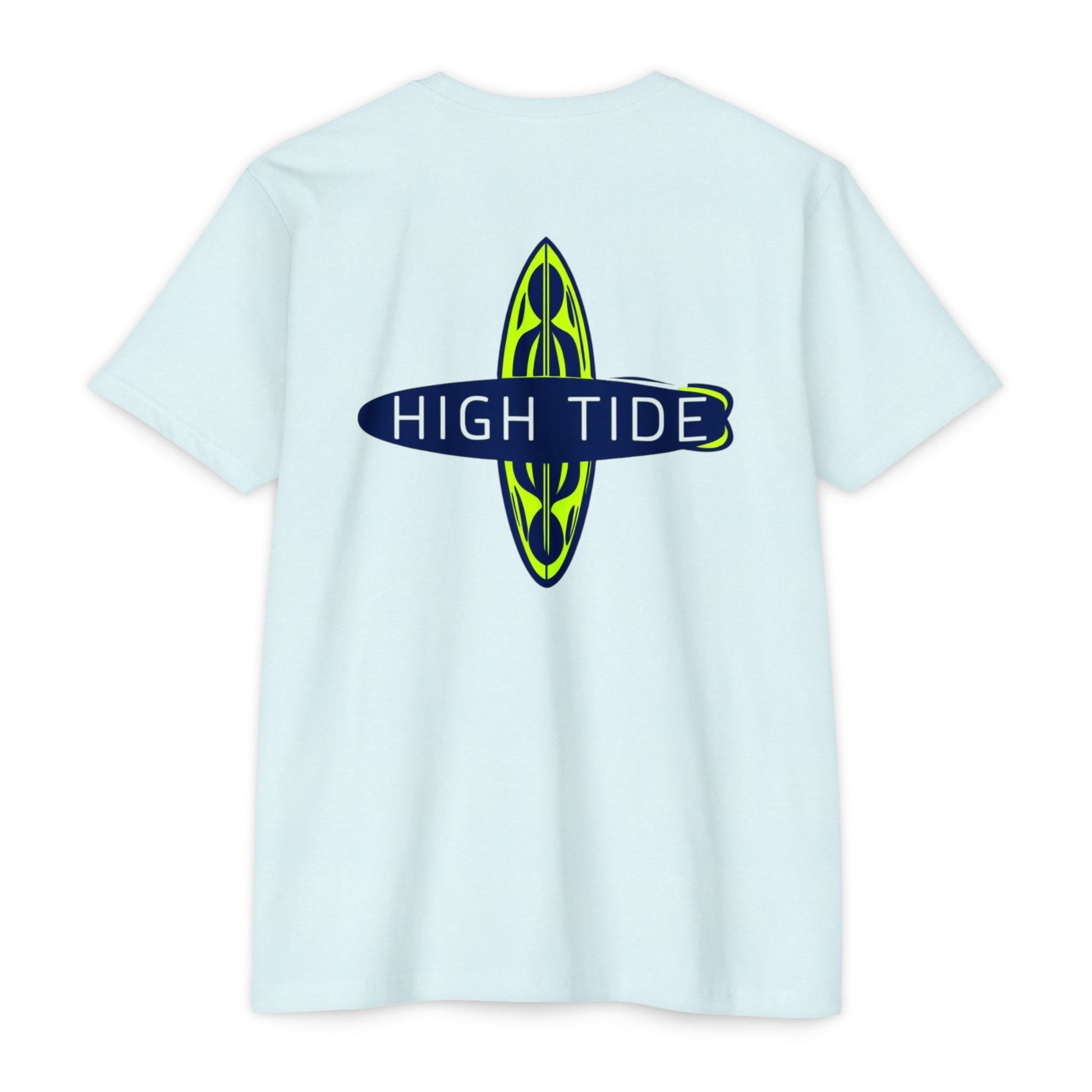 High Tide Unisex CVC Jersey T-shirt, Beachwear, Surfing Shirt, Summer Apparel, Casual Tee, Gift for Surfers