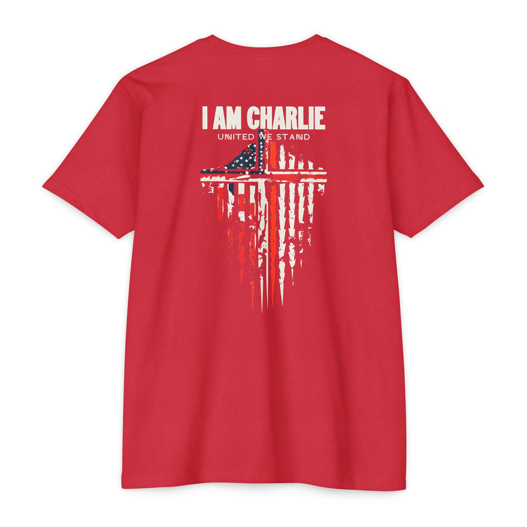 Patriotic Unisex T-Shirt | I Am Charlie, Casual Tee, USA Flag Shirt, Memorial Day, Independence Day, Gift for Veterans