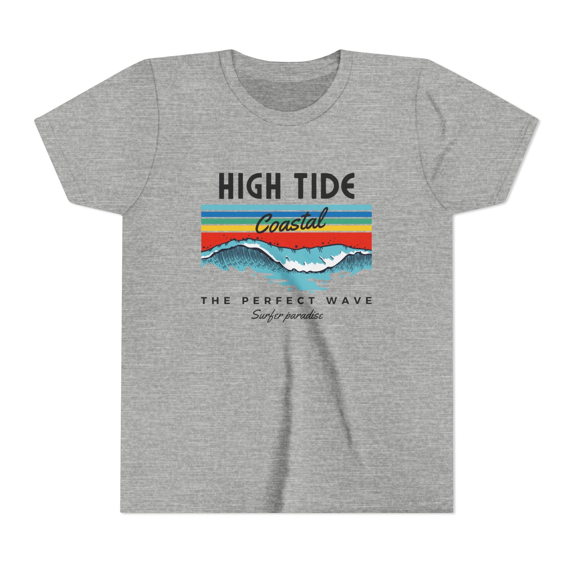Coastal Wave Youth Tee - High Tide Summer Shirt, Beachwear, Vacation Gift, Surfing Apparel, Ocean Lover Gift