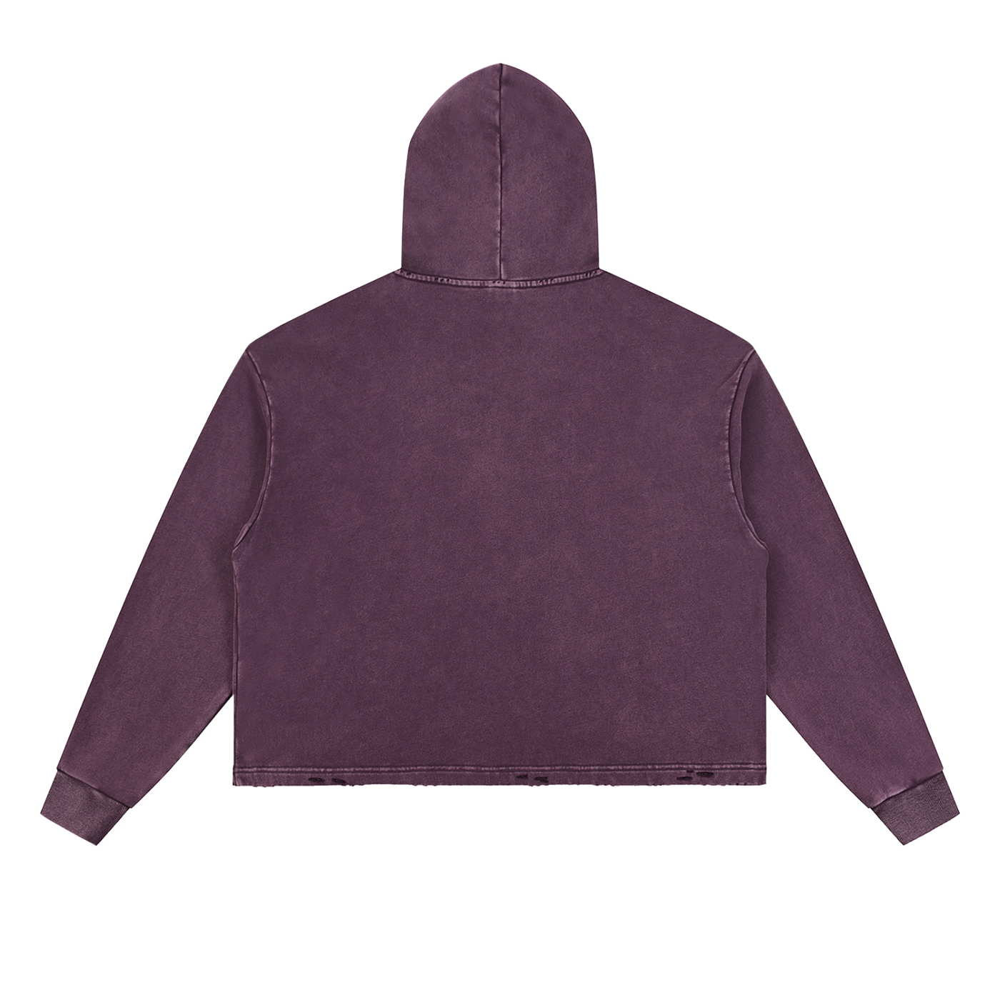 Vintage Washed Frayed-Hem Hoodie
