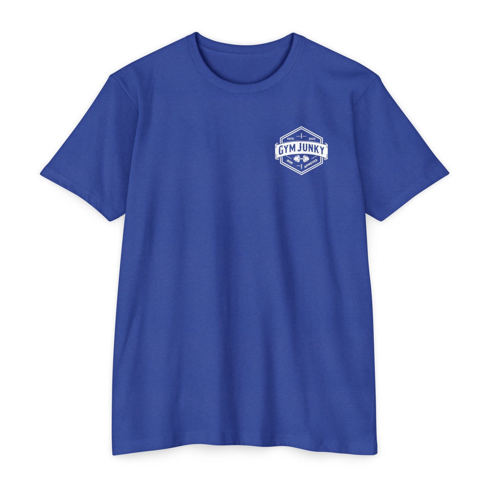 Gym Junky Unisex CVC Jersey T-Shirt | Fitness Apparel, Workout Gift, Gym Lover's Tee, Casual Wear, Motivational Top