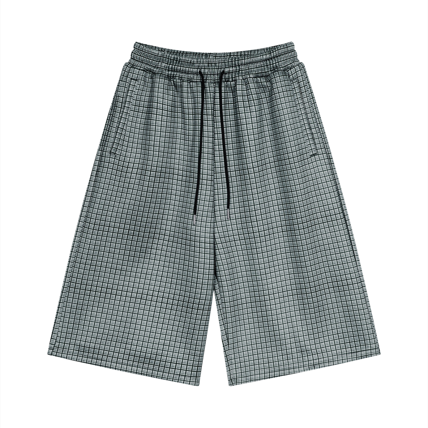 Unisex Plaid Drawstring Shorts