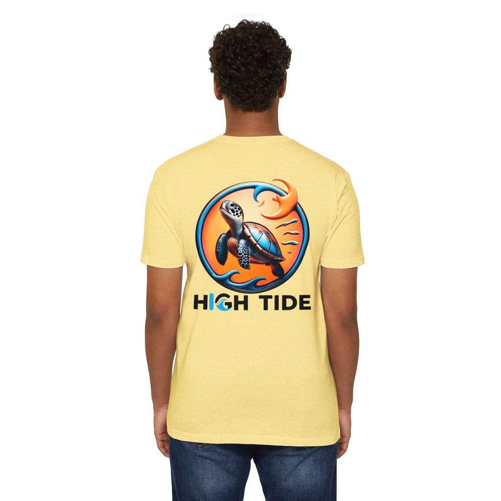 High Tide Sea Turtle T-shirt | Unisex Jersey Tee for Ocean Lovers, Beach Days, Nature Enthusiasts, Summer Casual Wear, Coastal Gifts
