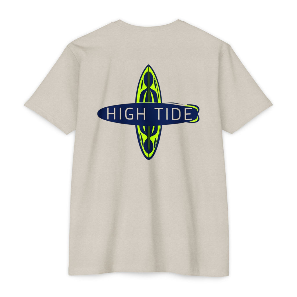 High Tide Unisex CVC Jersey T-shirt, Beachwear, Surfing Shirt, Summer Apparel, Casual Tee, Gift for Surfers