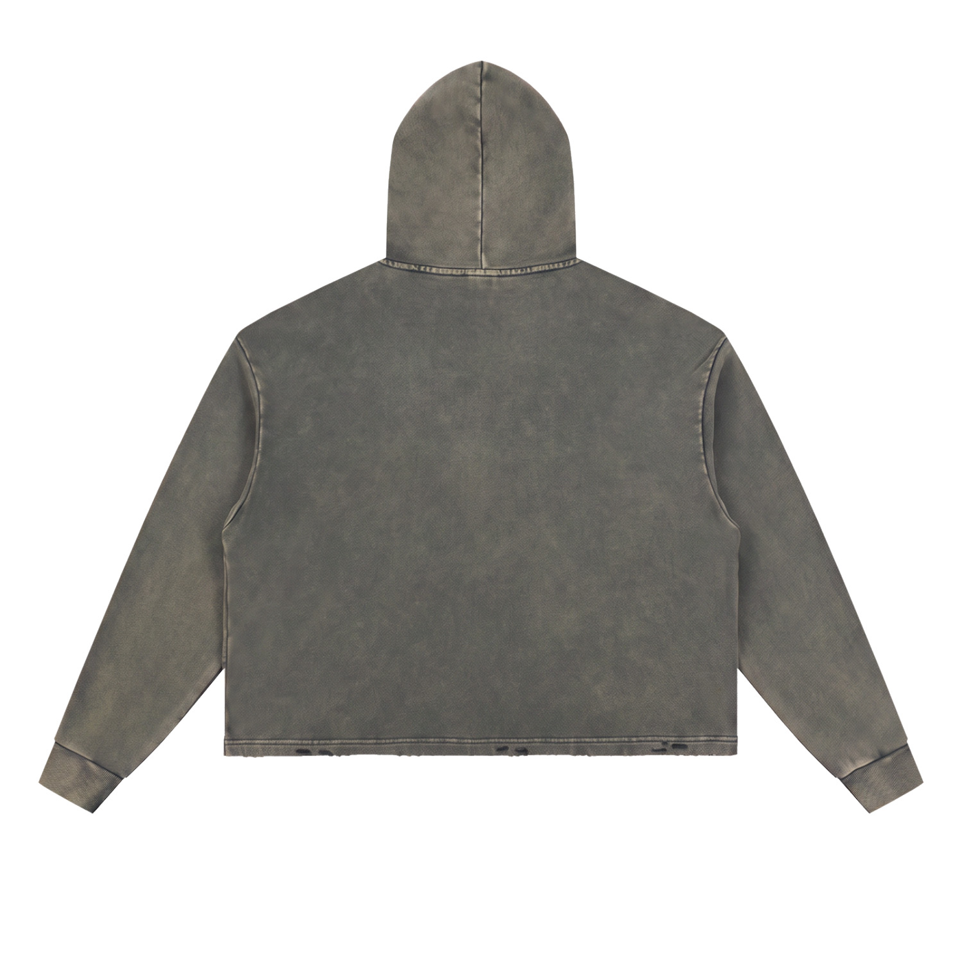 Vintage Washed Frayed-Hem Hoodie