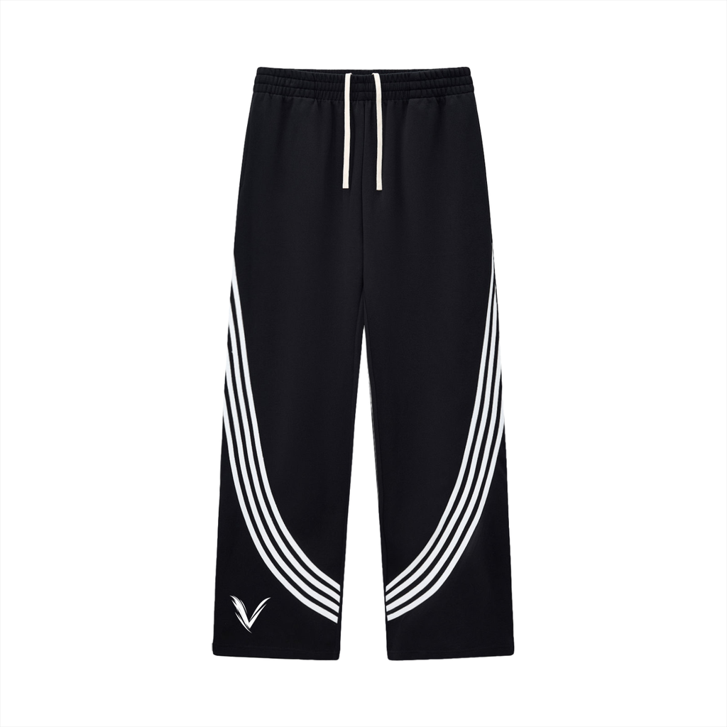 Curved Stripe Straight Sweatpants