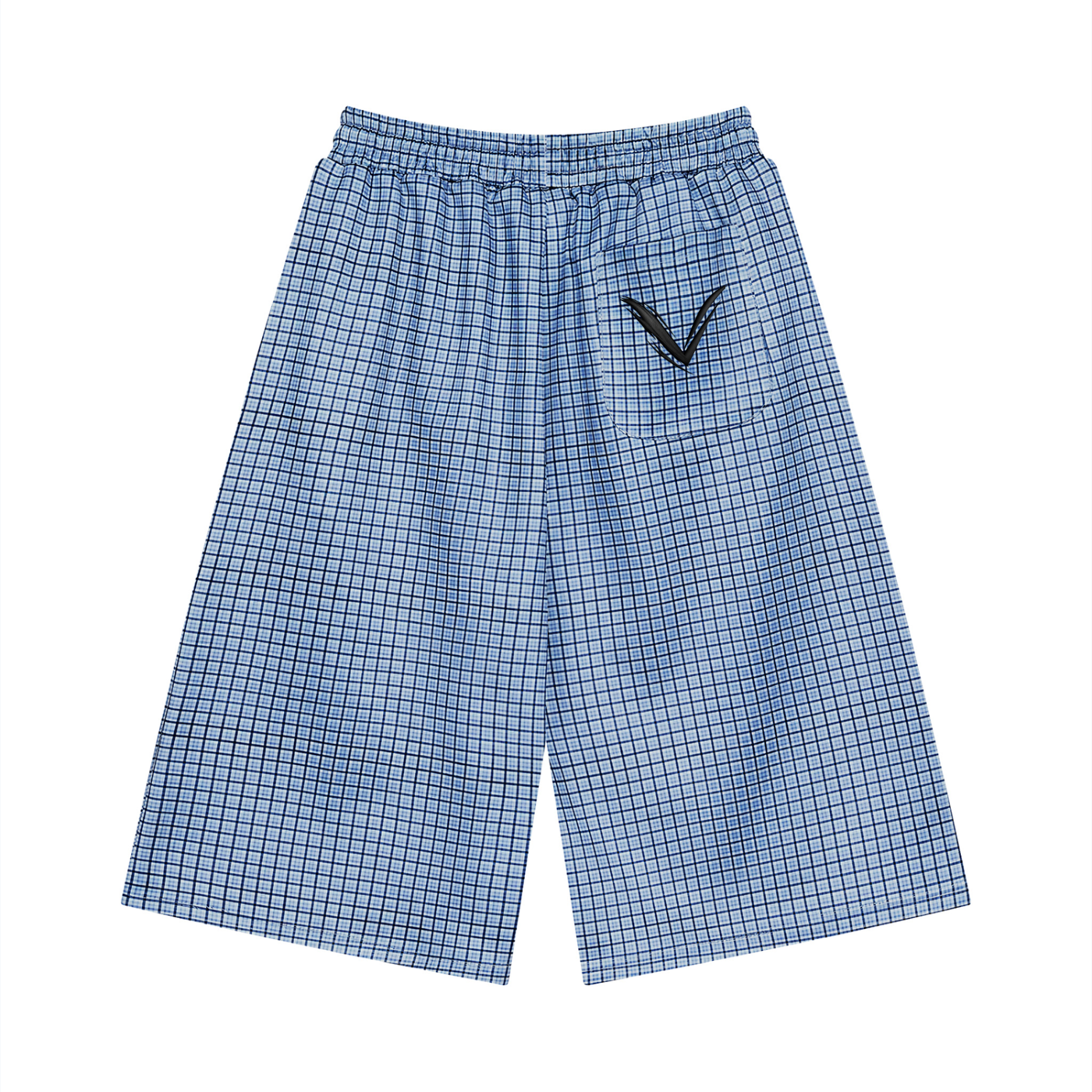 Unisex Plaid Drawstring Shorts