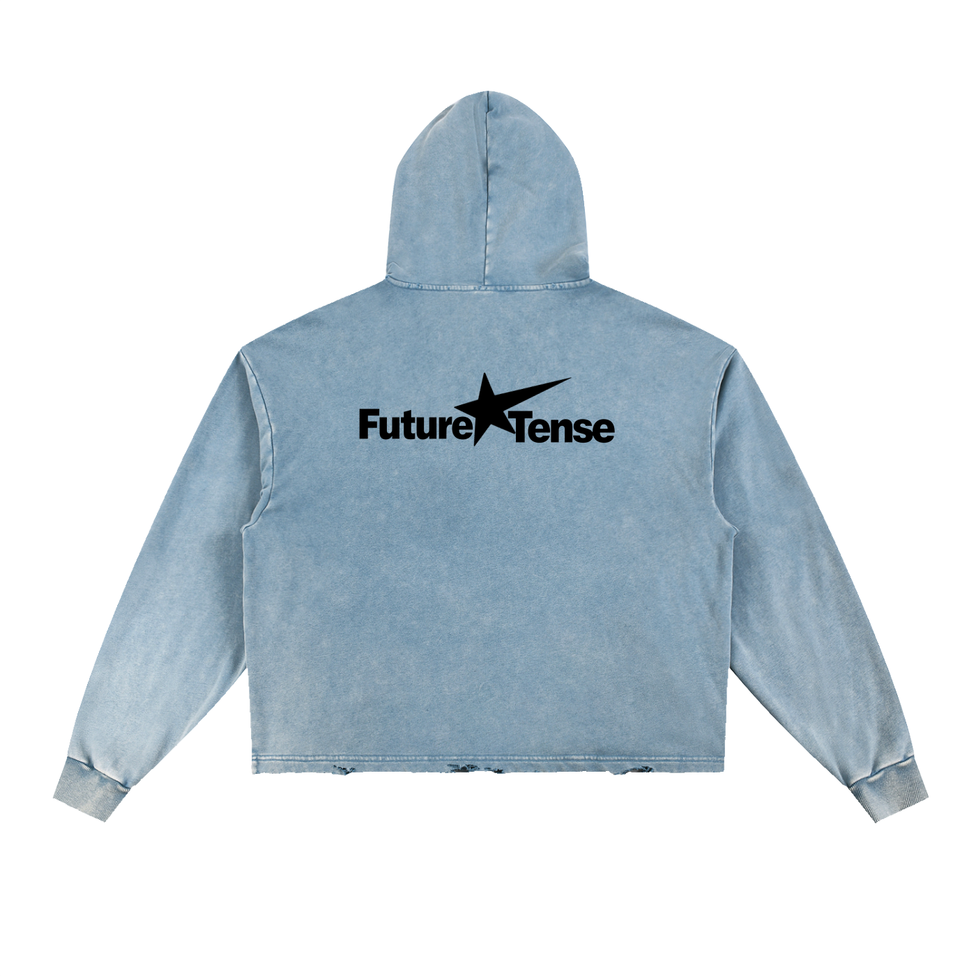 Vintage Washed Frayed-Hem Hoodie