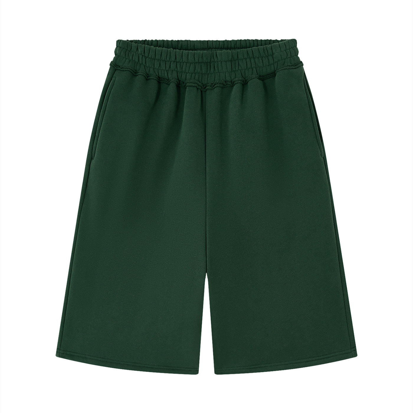 Unisex Raw Edge Fleece Shorts